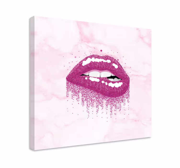 Tableau texte empreinte de baiser éclaboussée - TenStickers