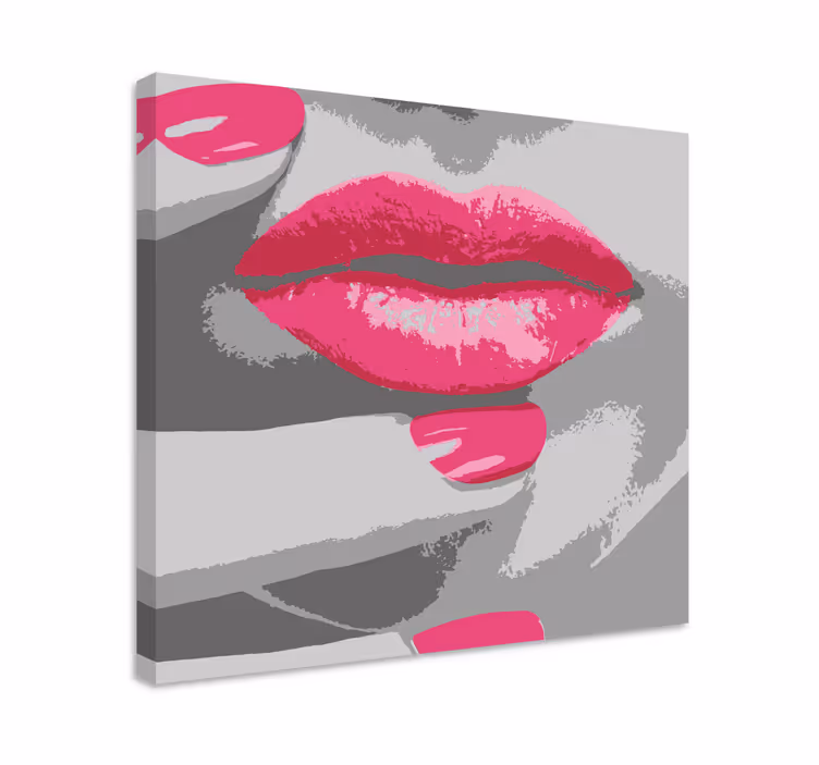 Tableau vintage détail de lèvres roses - TenStickers