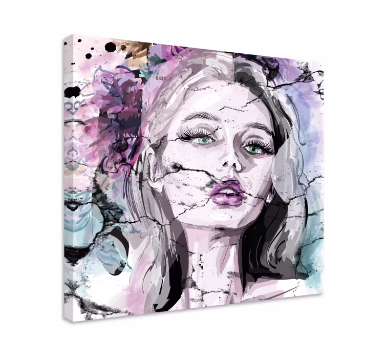 Tableau personnage portrait de beauté fragmenté - TenStickers