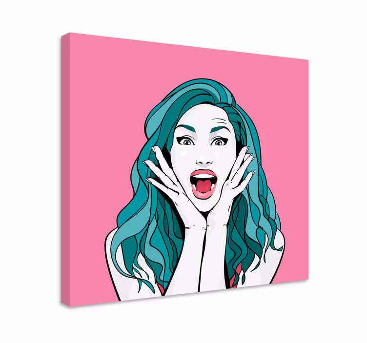 Tableau personnage expression de femme surprise - TenStickers