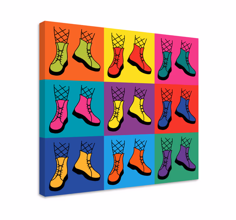 Tableau texte bottes à lacets colorées - TenStickers