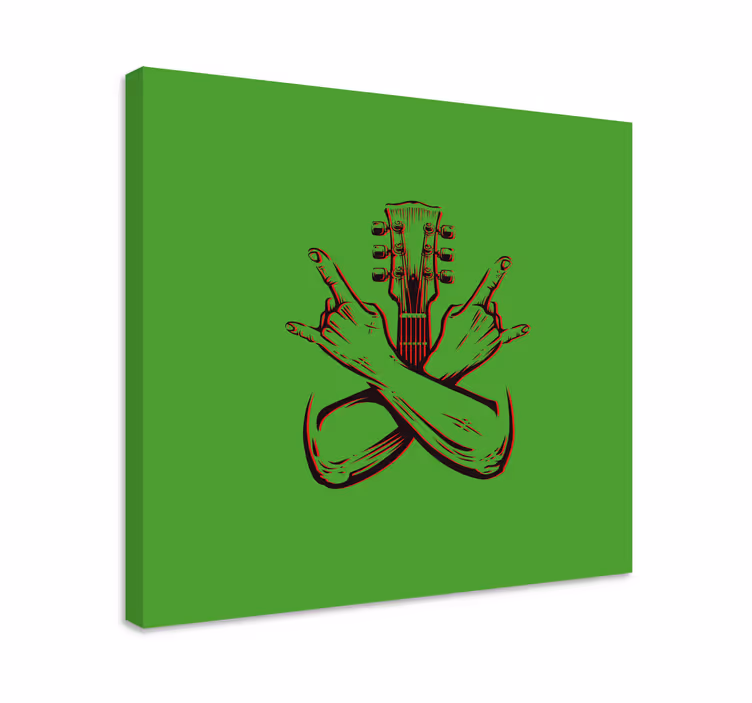 Tableau musique symbole de main de guitare - TenStickers