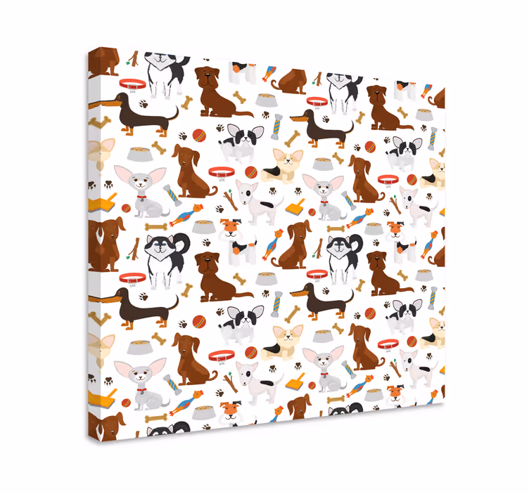 Tableau chiens duo de chiots espiègles - TenStickers