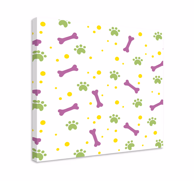 Tableau chiens empreintes de pattes vibrantes - TenStickers