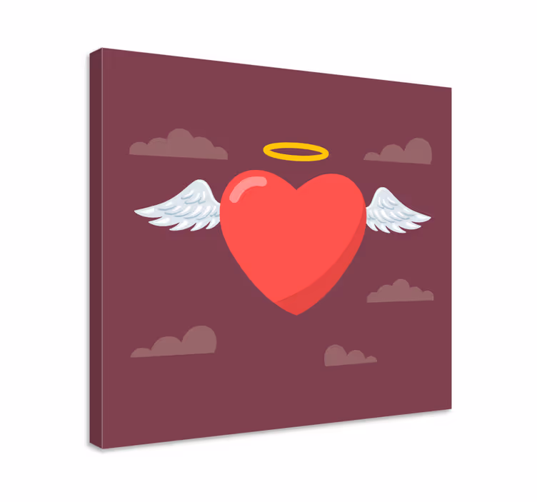 Tableau art symbole du cœur angélique - TenStickers