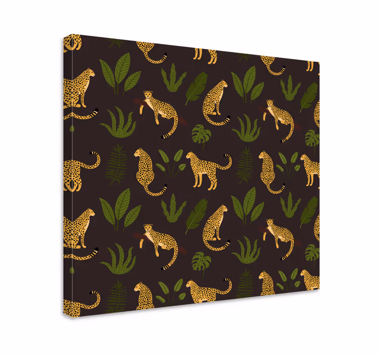 Tableau chiens léopards et feuillages - TenStickers