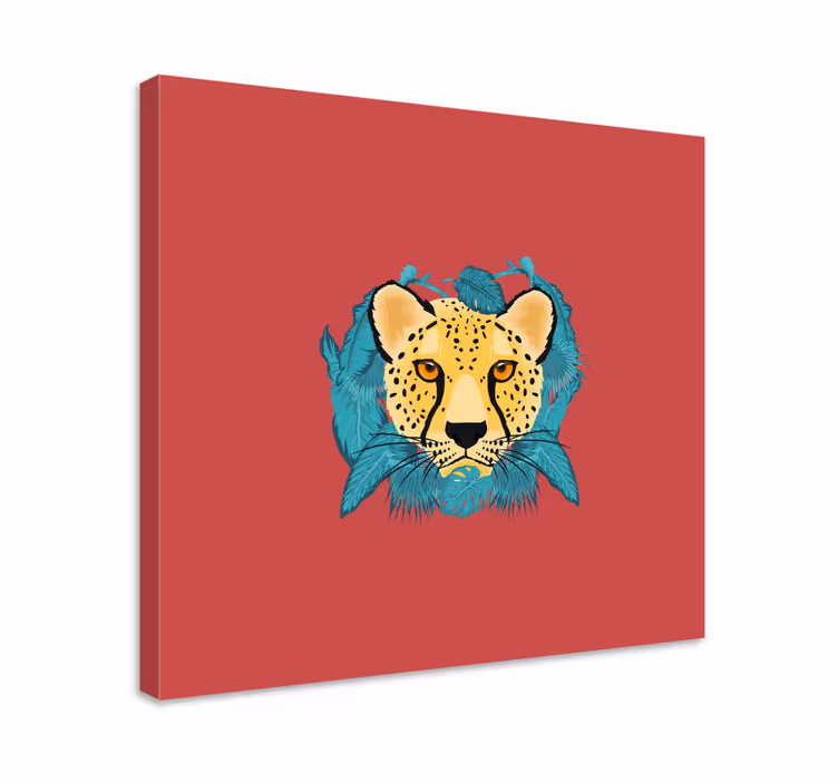 Tableau animaux guépard avec feuillage - TenStickers