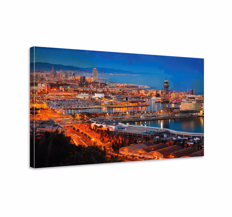 Tableau villes et pays vue de la ville de barcelone - TenStickers