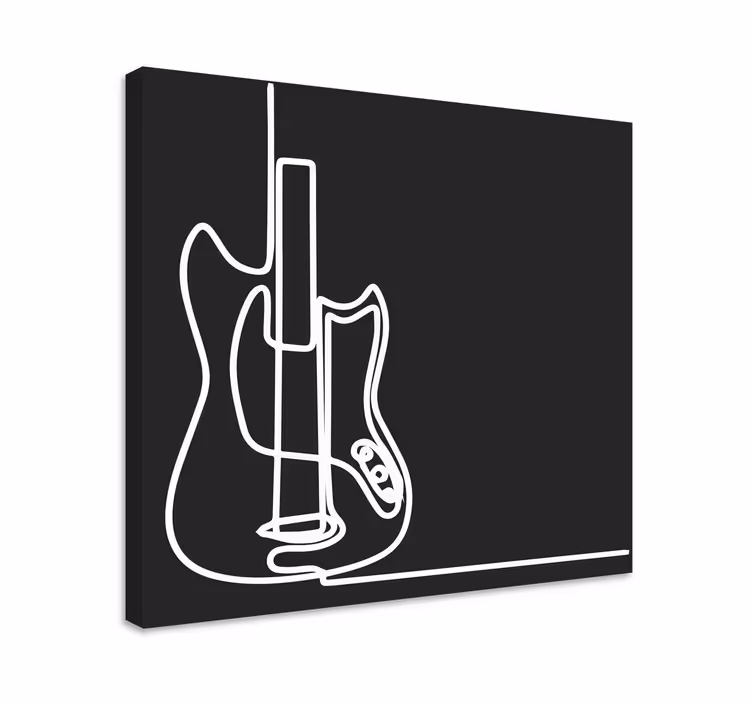 Tableau musique contour de guitare électrique - TenStickers