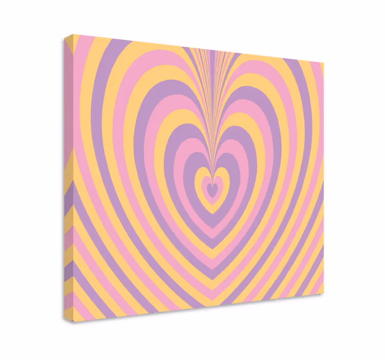 Tableau abstrait vagues en motif cœur - TenStickers
