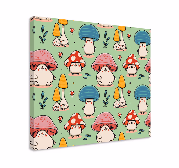 Tableau animaux créatures champignons mignonnes - TenStickers