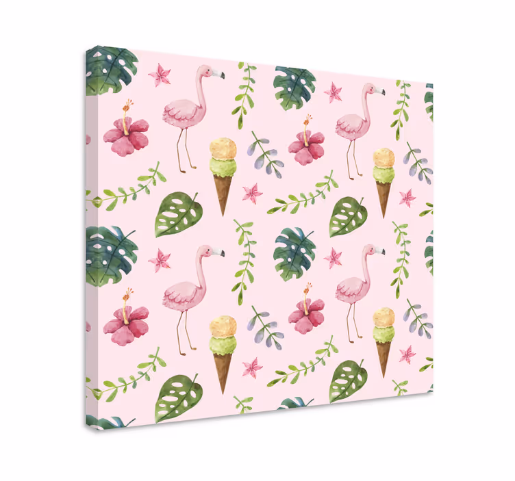 Tableau mosaïque flamants et glaces - TenStickers