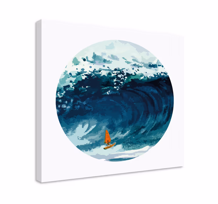 Tableau mer surfeur sur la vague - TenStickers