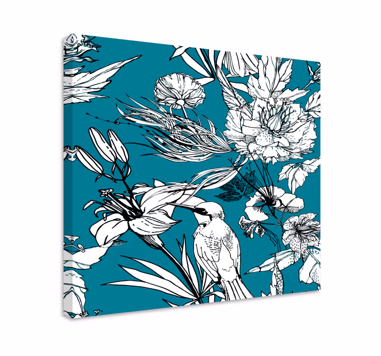 Tableau oiseaux parmi les fleurs - TenStickers
