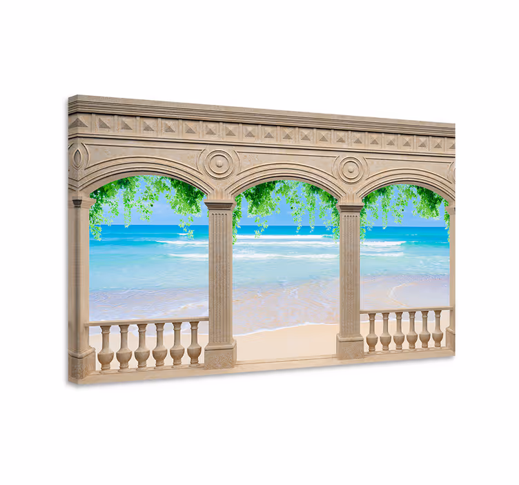Tableau paysages vue sur l'arche en bord de mer - TenStickers