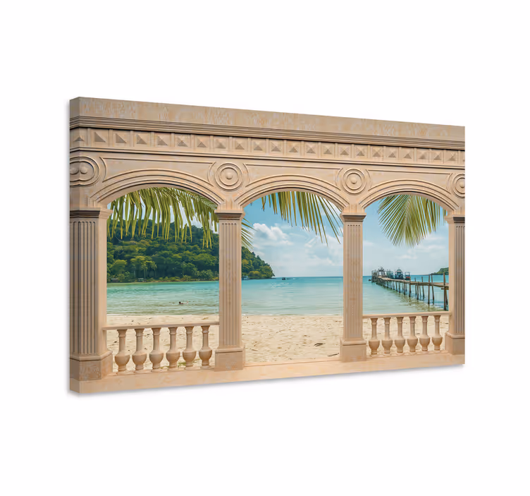 Tableau paysages vue sur plage tropicale - TenStickers