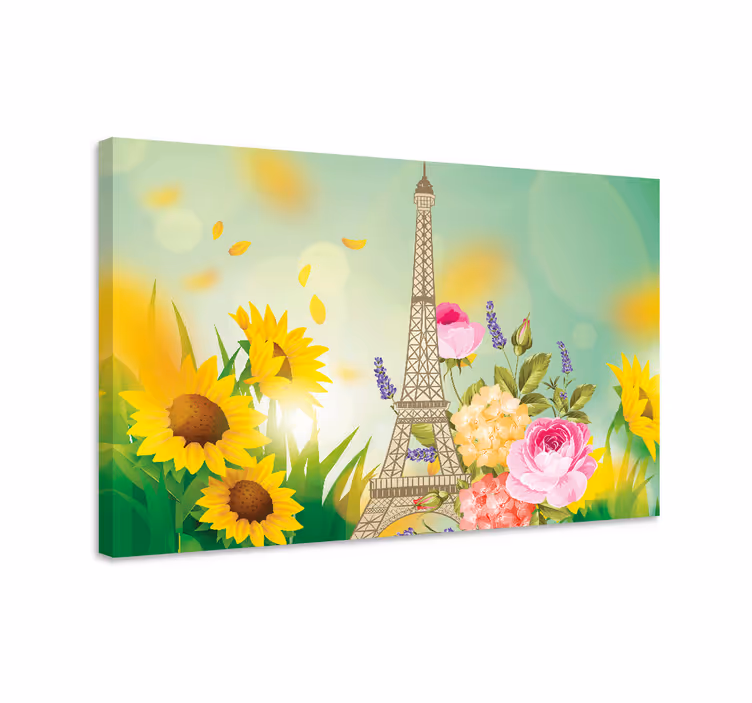 Tableau fleurs et plantes tour eiffel fleuri - TenStickers