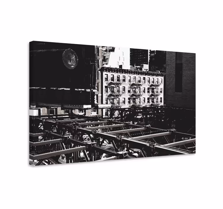 Tableau villes et pays perspective de skyline urbaine - TenStickers