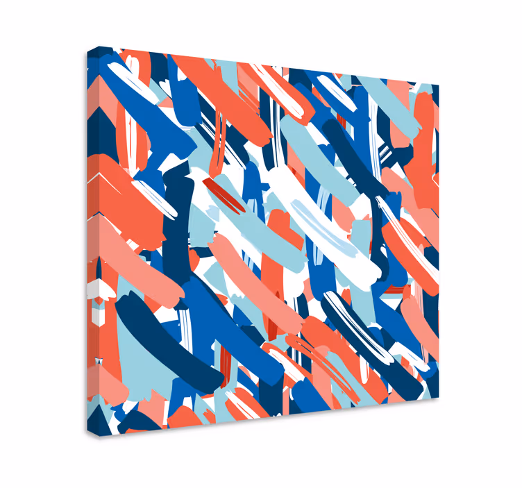 Tableau abstrait coups de pinceau dynamiques - TenStickers