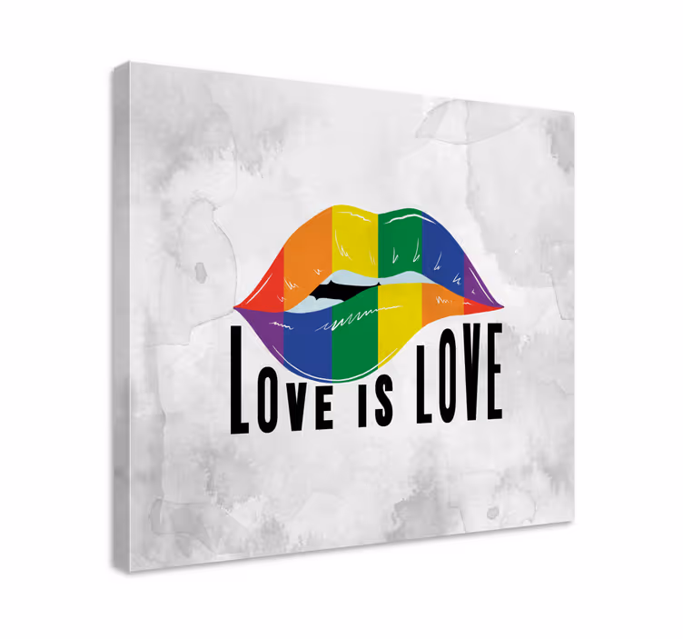 Tableau vintage Étreinte des lèvres arc-en-ciel - TenStickers