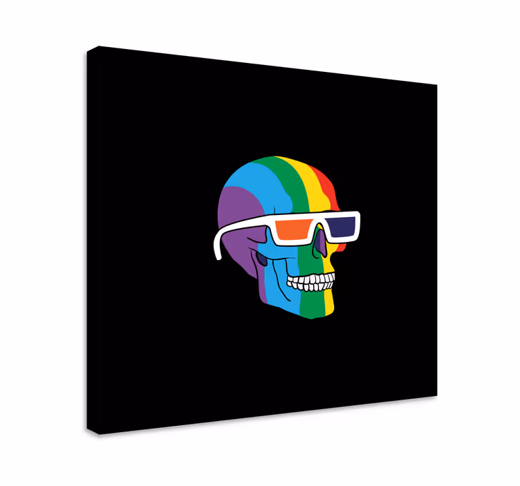 Tableau fruits lunettes crâne arc-en-ciel - TenStickers