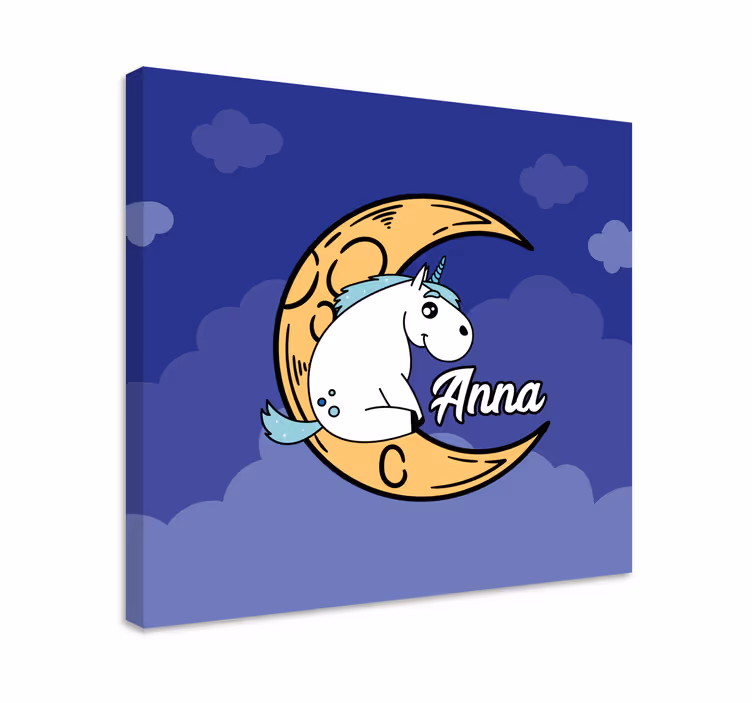 Tableau licorne scène de lune - TenStickers