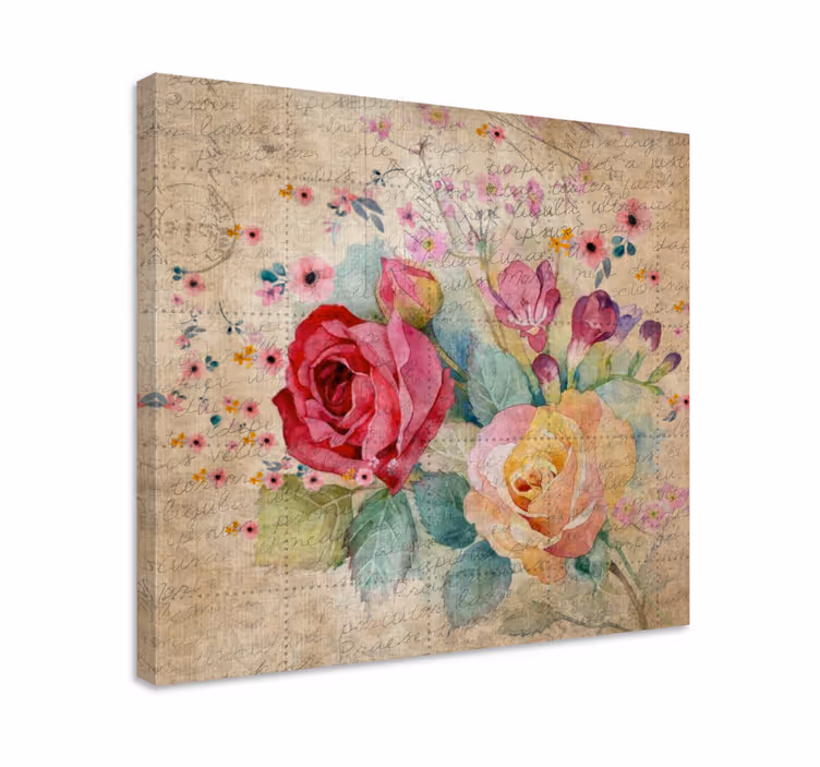 Tableau fleurs et plantes arrangement de roses romantiques - TenStickers