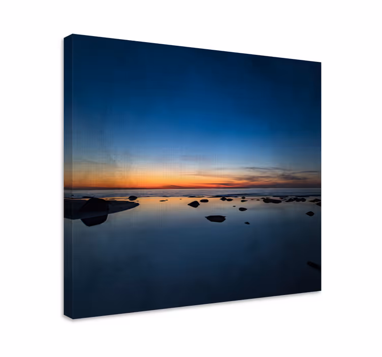Tableau paysages mer calme au coucher du soleil - TenStickers