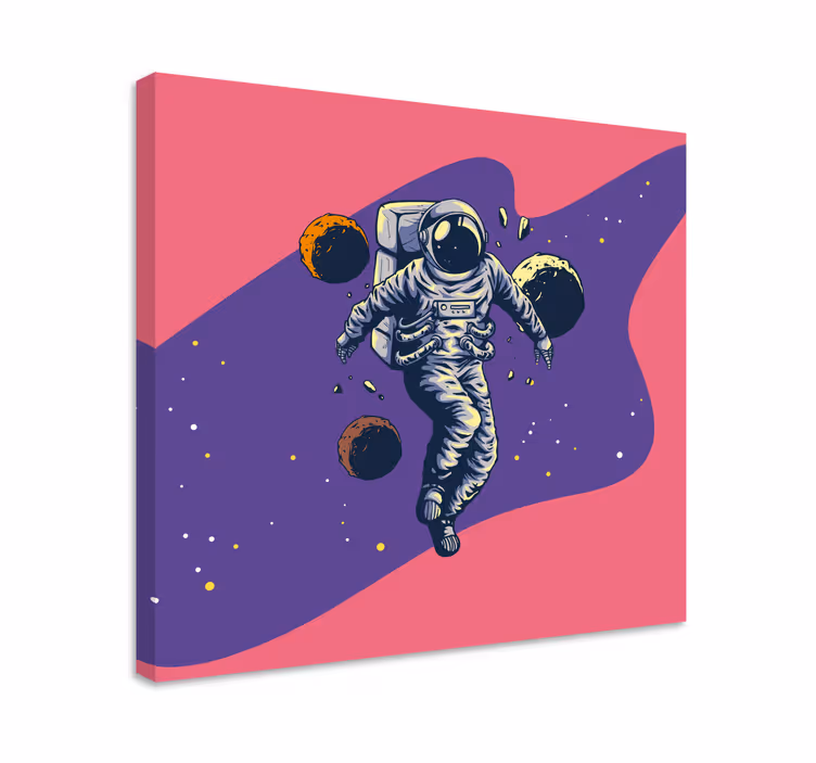 Cadre jeux vidéo cosmonautes dans le cosmos - TenStickers