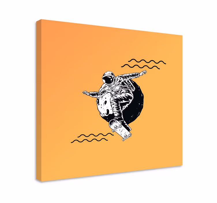 Cadre jeux vidéo cosmonaut en skate - TenStickers