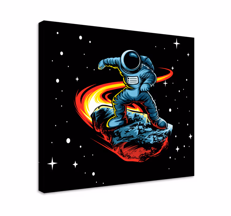 Cadre jeux vidéo astronaute sur un astéroïde - TenStickers