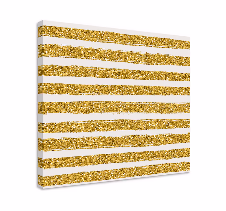 Tableau abstrait rayures dorées scintillantes - TenStickers