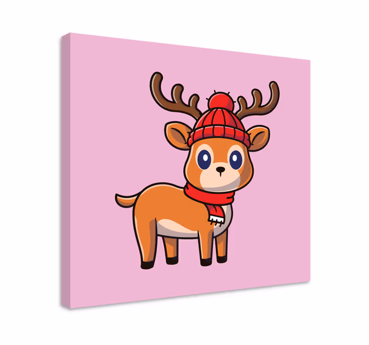 Tableau chevaux joli cerf en dessin animé - TenStickers