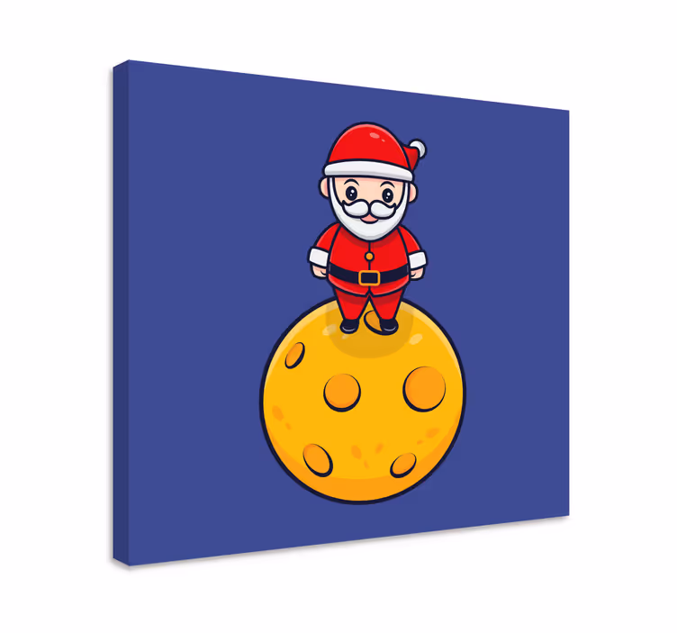 Tableau enfants père noël sur la lune - TenStickers