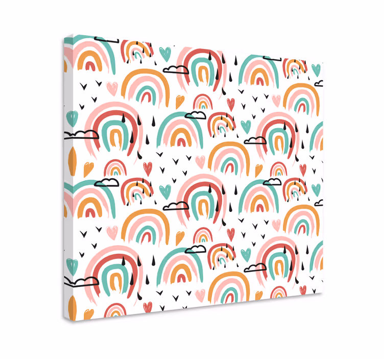 Tableau enfants motif de arcs-en-ciel ludiques - TenStickers