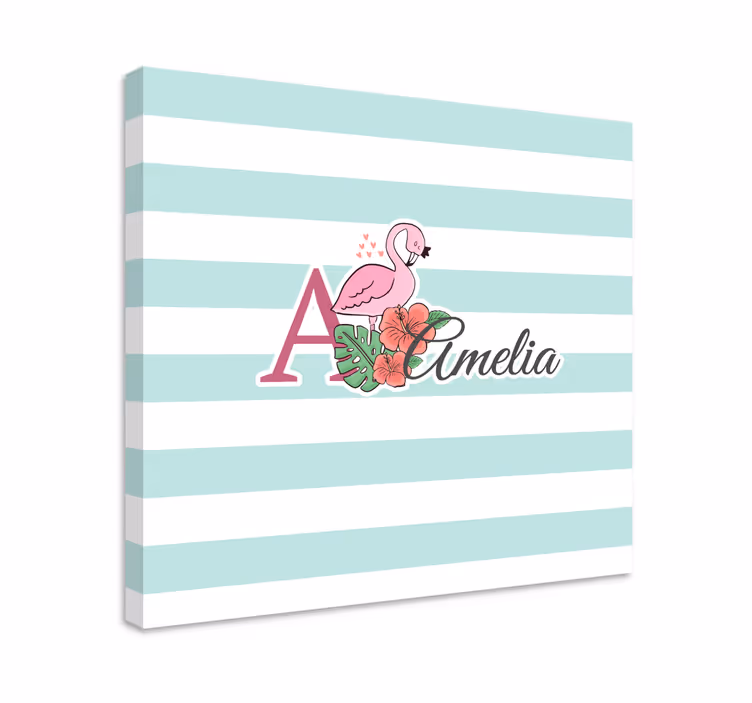 Tableau bébé détail flamant rose personnalisé - TenStickers