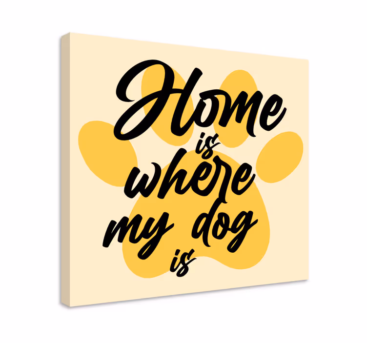 Tableau chiens chez soi est où - TenStickers