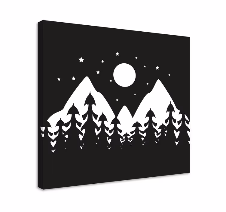 Tableau paysages scène de forêt montagneuse - TenStickers