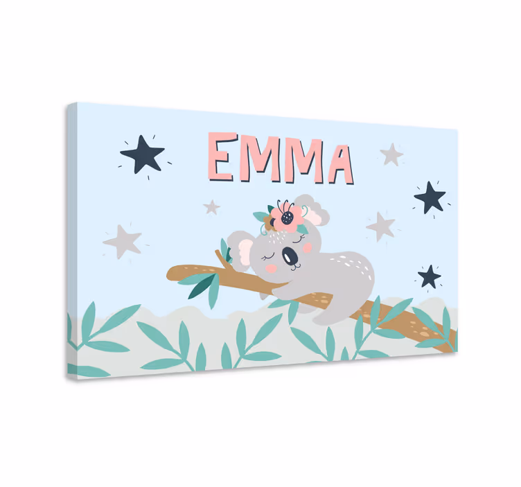 Tableau koala avec prénom personnalisable - TenStickers