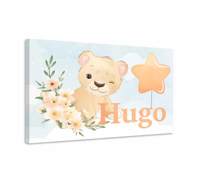 Tableau bébé personnage lion mignon - TenStickers