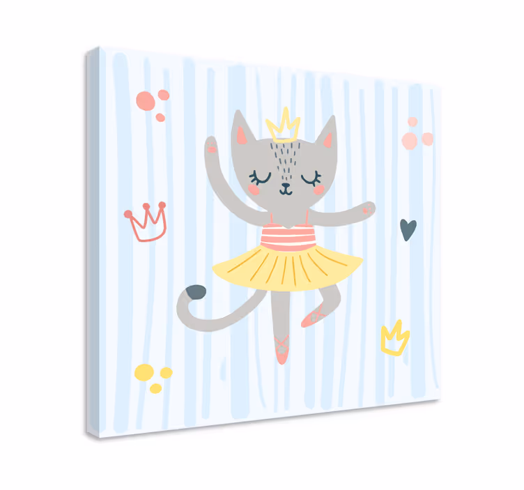 Tableau chat princesse chat dansante - TenStickers