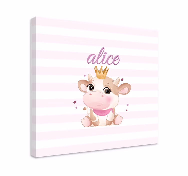 Tableau animaux princesse vache mignonne - TenStickers