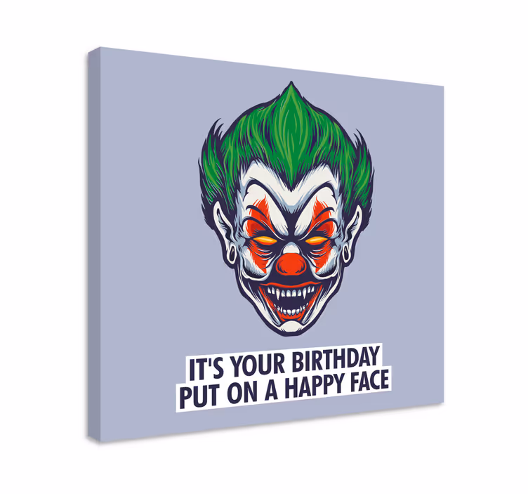 Tableau personnage visage de clown d'anniversaire - TenStickers