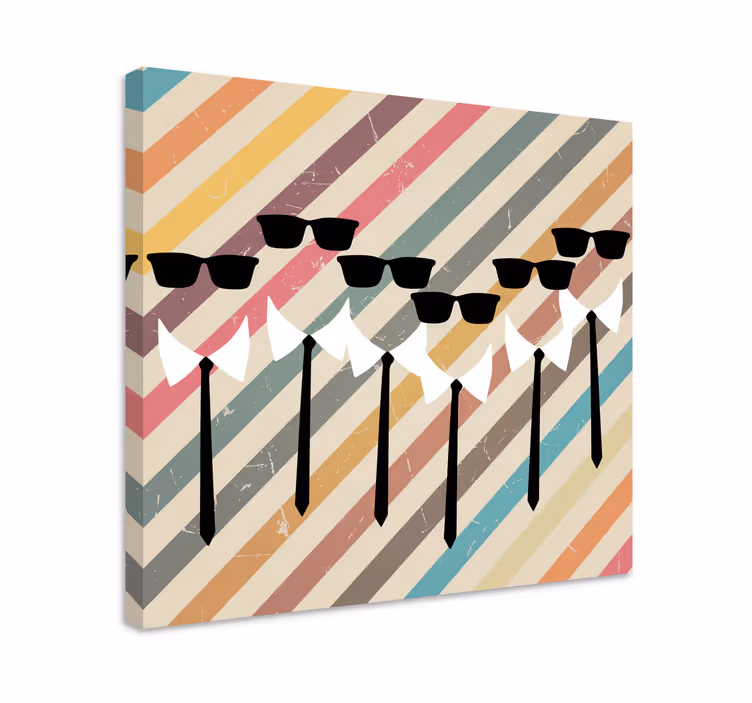 Tableau fleurs silhouettes élégantes en lunettes de soleil - TenStickers