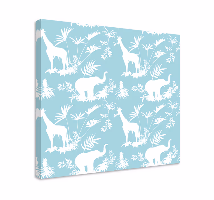 Tableau éléphants et girafes décoratif mural - TenStickers