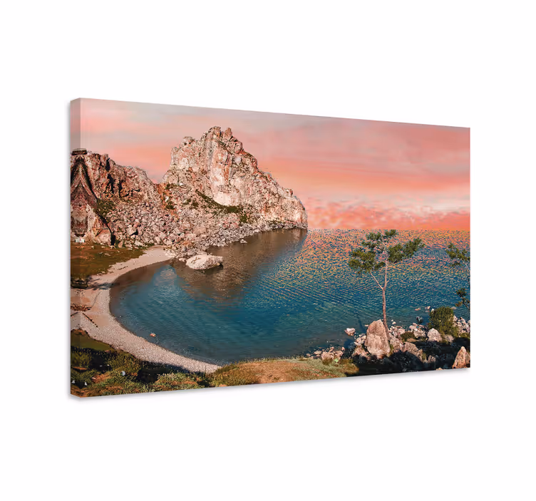 Tableau paysages structure en pierre au bord de mer - TenStickers