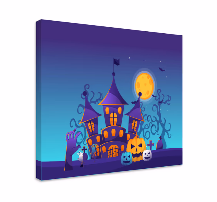 Tableau fleurs scène de maison hantée - TenStickers