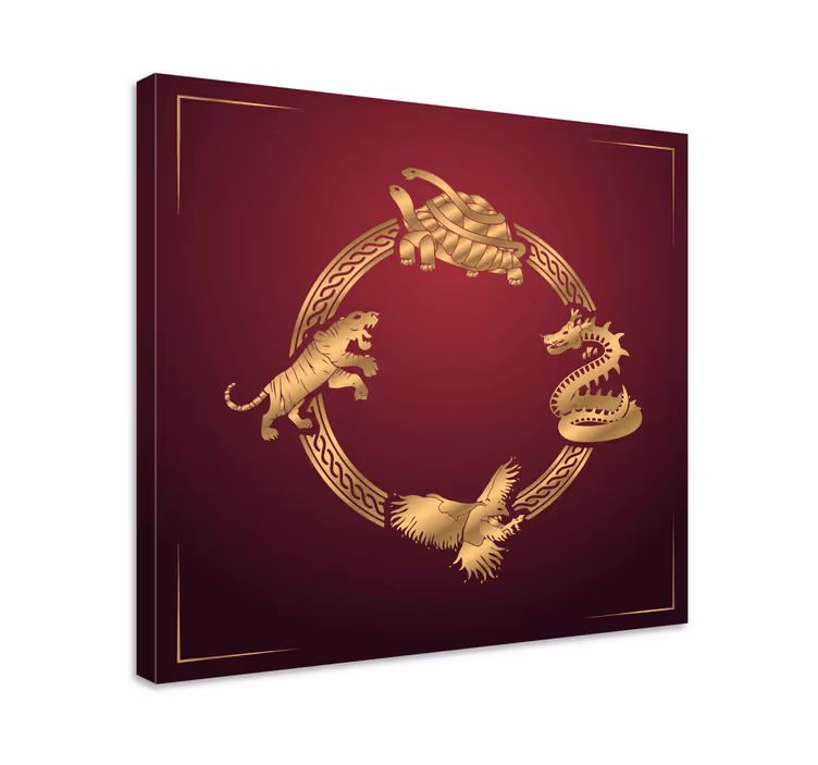Tableau animaux cercle de créatures mythiques - TenStickers