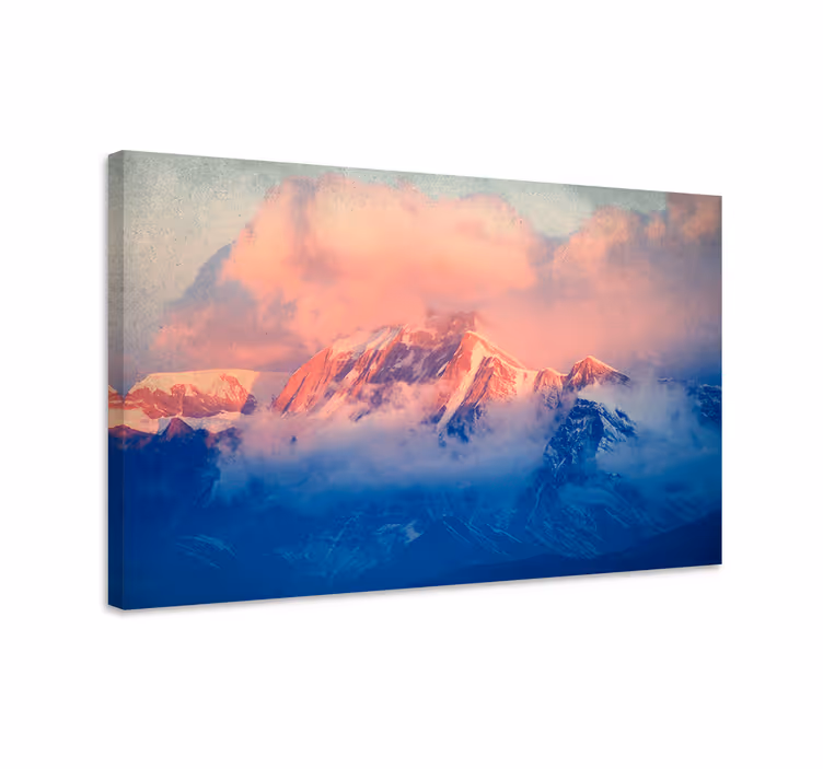 Tableau paysages coucher de soleil sur les sommets - TenStickers