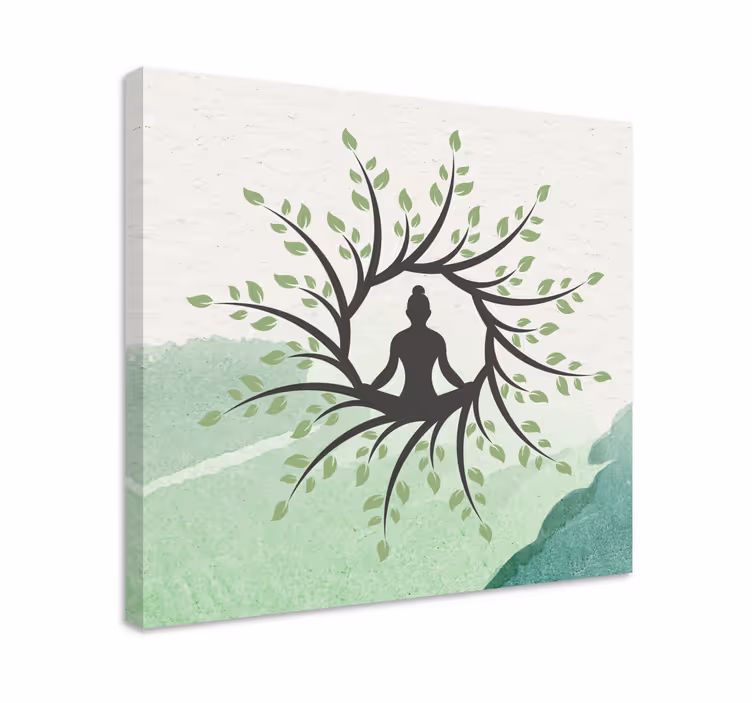 Tableau bouddha silhouette de bouddha méditant - TenStickers